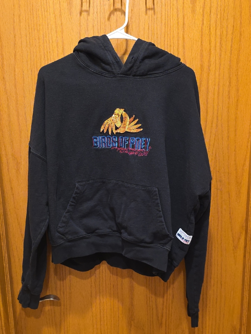 Unbranded Black 'Birds of Prey' Embroidered Hoodie